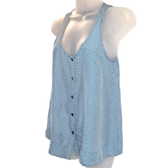 MARTIN & OSA Size XS Silk Graphic Print Racer Back Trapeze A Line Tank Top - Picture 1 of 5